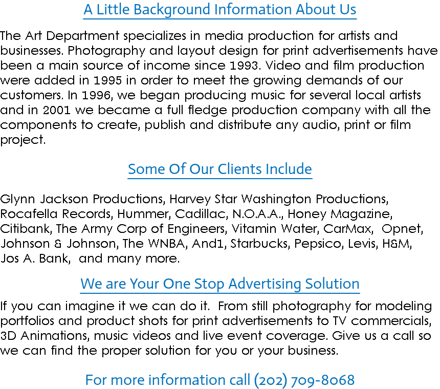 A Little Background Information About Us The Art Department (860x760), Png Download