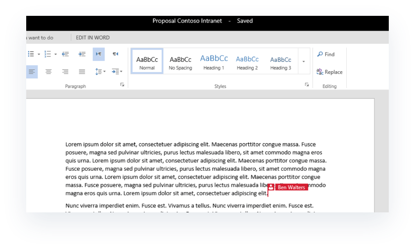 Collaboration On Documents In Onedrive For Business (839x503), Png Download