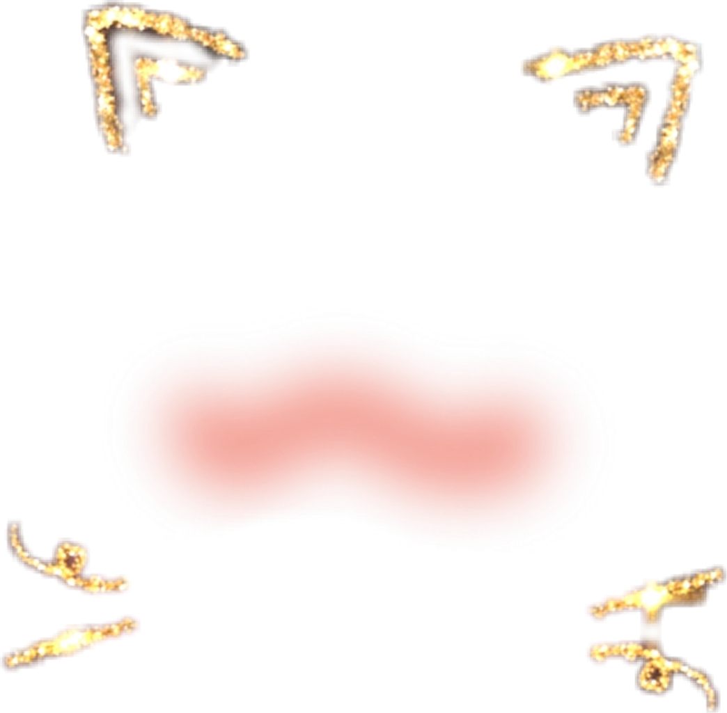 Download Cat Filter Blush Catears Whiskers Glitter Sparkle Gold Full Size Png Image Pngkit