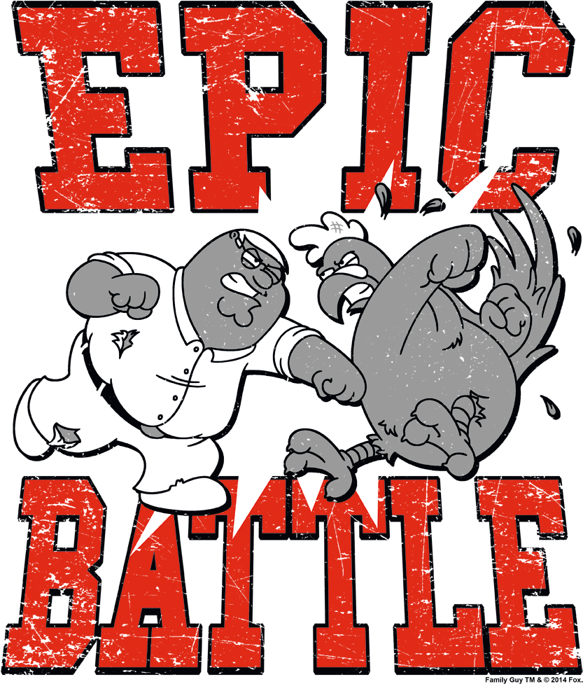 Family Guy Epic Battle Youth T Shirt (850x1044), Png Download