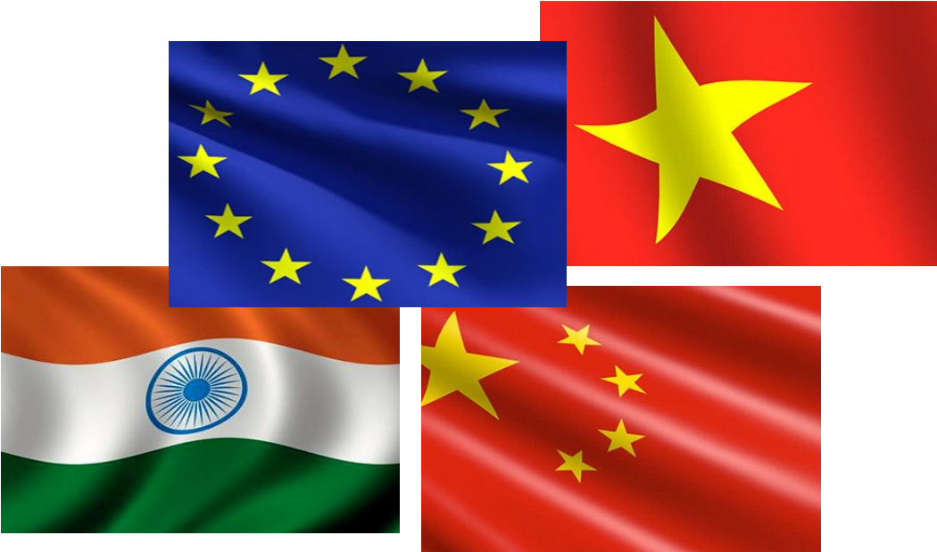 From China, India And Vietnam (1081x649), Png Download