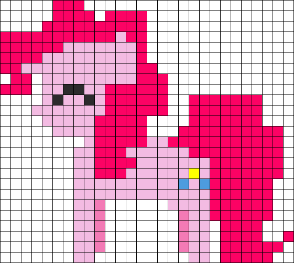 Pinkie Pie My Little Pony Perler Bead Pattern / Bead (589x526), Png Download