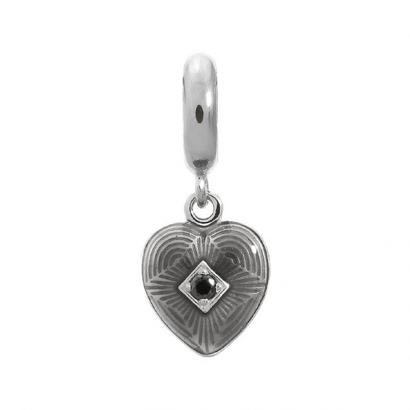 Endless Sterling Silver Jlo 'big Heart' Black Cz Drop (800x1000), Png Download