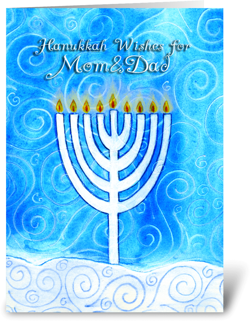 Hanukkah Wishes For Mom And Dad Greeting Card - Greeting Card (700x792), Png Download