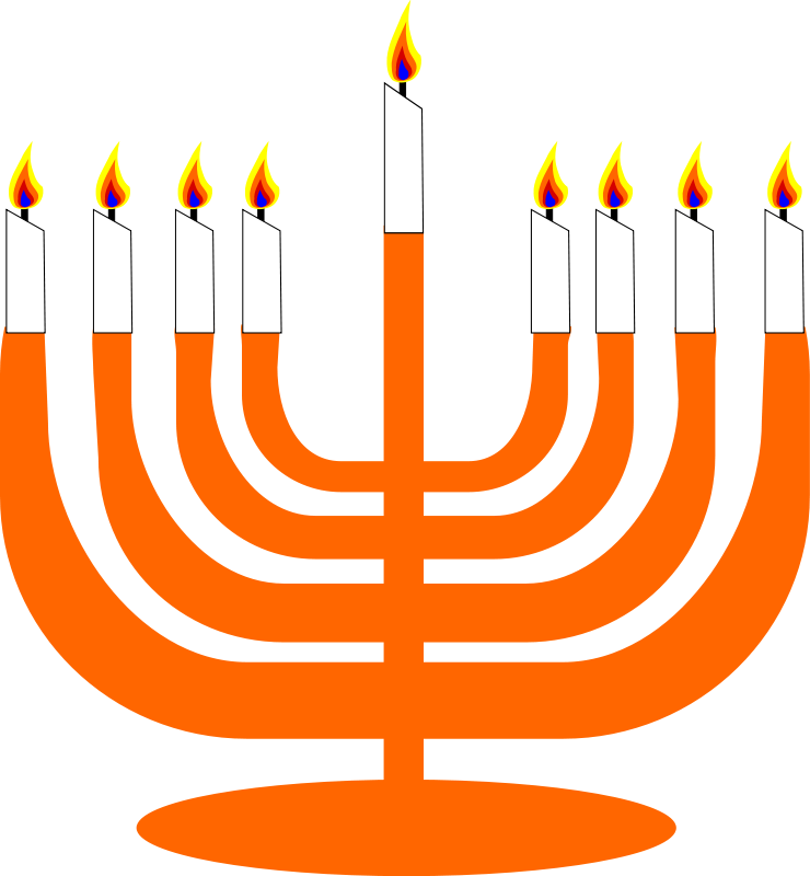 With The Simple Candlestick Of Samarsh's Hanukkah - Menorah Clip Art (740x800), Png Download