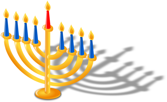 Menorah Temple In Jerusalem Hanukkah Judaism Dreidel - Menorah Clipart Png (567x340), Png Download
