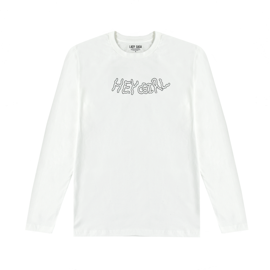 Hey Girl White Long Sleeve T Shirt - Long-sleeved T-shirt (1024x1024), Png Download
