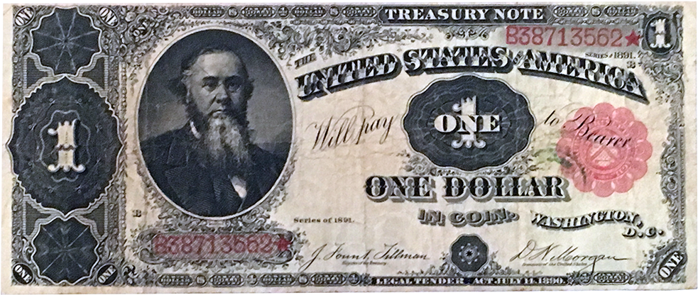 1891 Stanton Large One Dollar Treasury Coin Note (1400x1400), Png Download