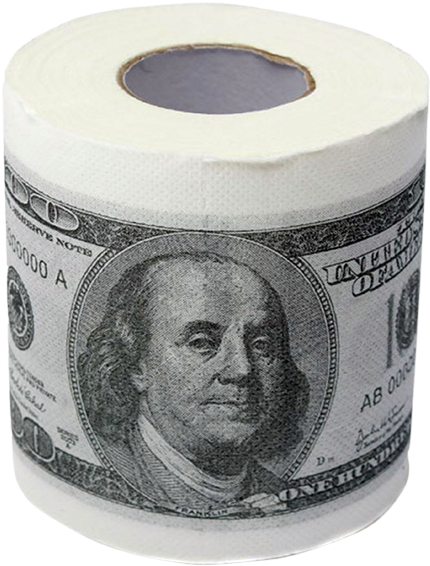 $100 Dollar Bill Toilet Paper - 100 Dollar Bill (600x600), Png Download