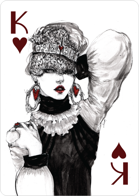 King Of Hearts, Fashion Playing Cards By Connie Lim - Connie Lim (521x768), Png Download