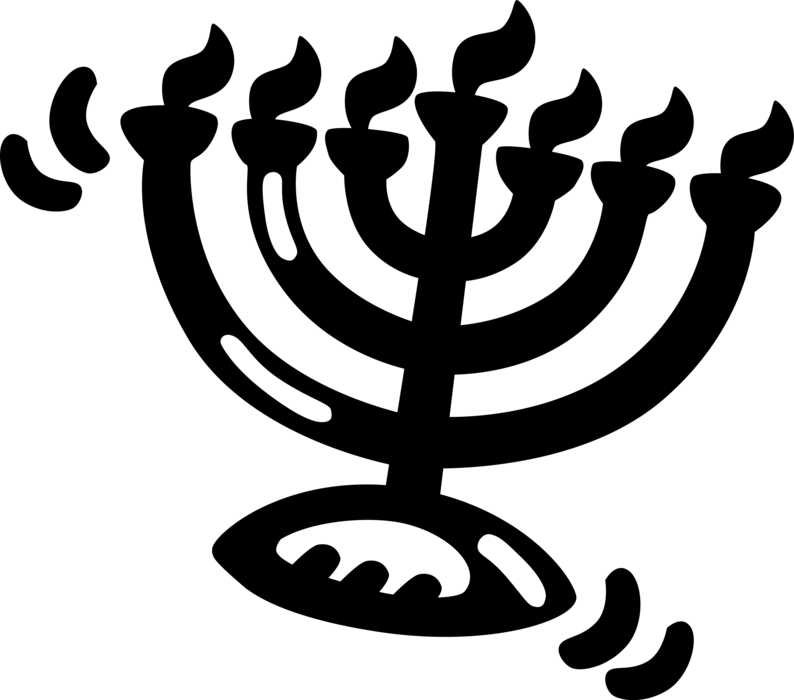 Vector Illustration Of Jewish Chanukah Hanukkah Menorah - Menorah (794x700), Png Download