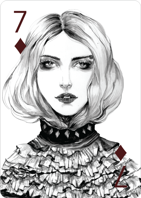 Seven Of Diamonds, Fashion Playing Cards By Connielim - Connie Lim Design Playing Cards King (521x768), Png Download