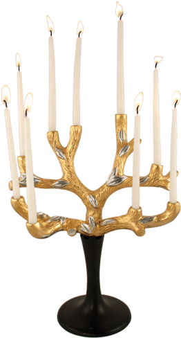 Tree Of Life Menorah - Aluminum Tree Of Life Hanukkah Menorah (500x500), Png Download