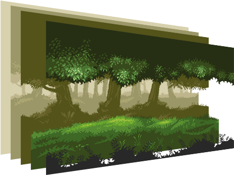 Day Light Forest Pixel Art Background - Game Pack #2 (600x500), Png Download