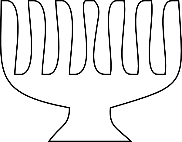 Menorah Clip Art - Menorah Outline Clipart (600x466), Png Download