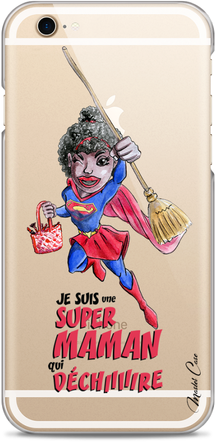 Coque Iphone 6/6s Super Maman Qui Déchire- Black Watercolor - Coque Iphone 7plus/8plus Transparente (1230x900), Png Download