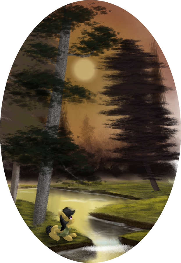 Evil-dec0y, Daring Do, Forest, Partial Background, - Painting (622x902), Png Download