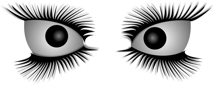 Clip Free Stock African Drawing Eye - Eyes Black And White Clipart (900x367), Png Download