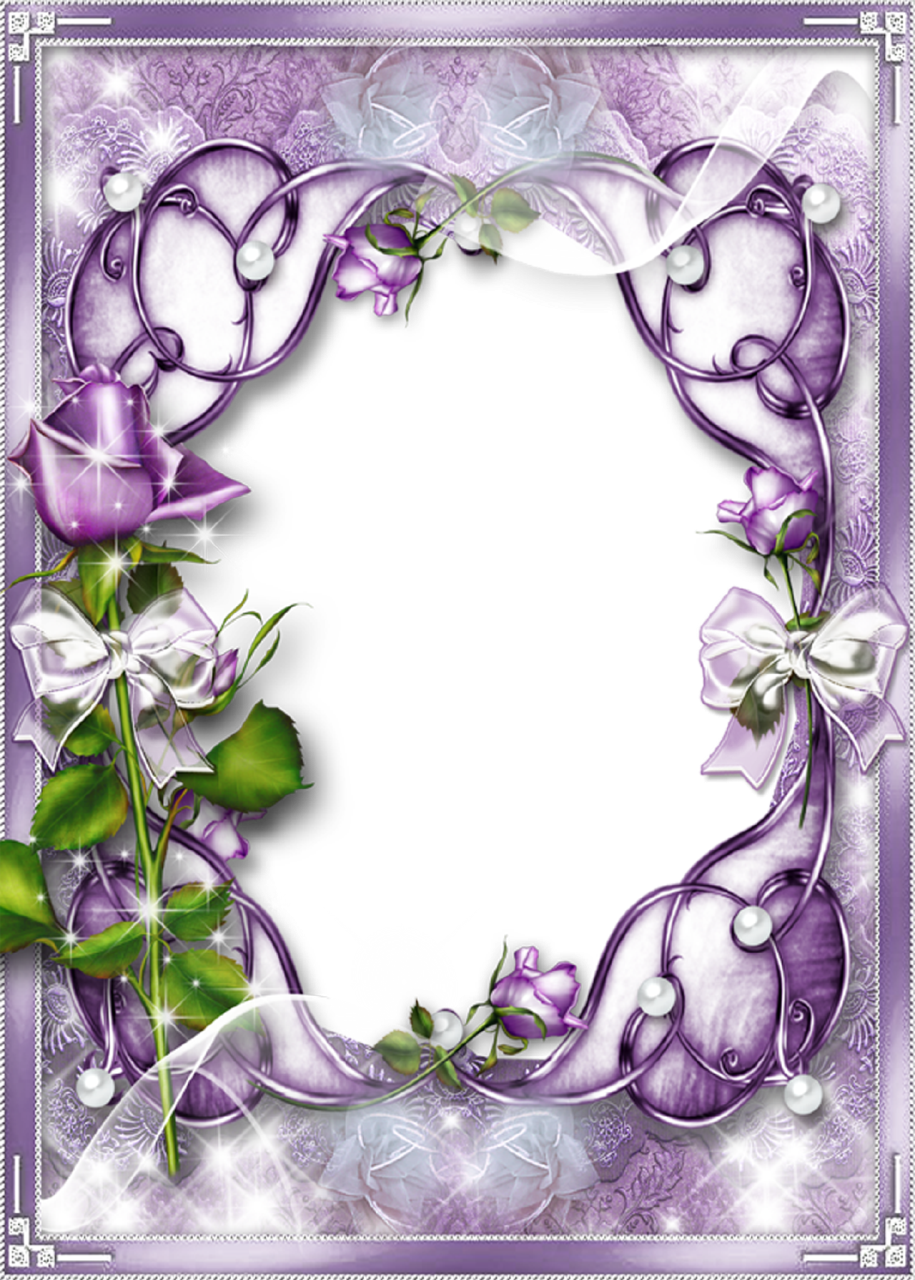 Lavender Background Wedding -wedding Invitation Border - Purple Transparent Picture Frames (915x1280), Png Download