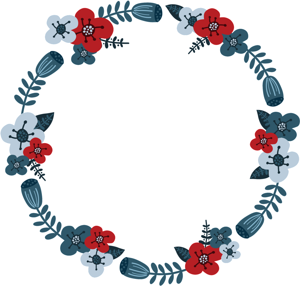Hand Painted Flowers Weeds Round Garland Transparent - O Come Let Us Adore Him (1024x1024), Png Download