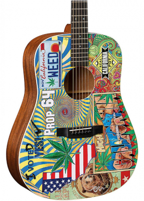 Martin D-420 Custom Graphic Acoustic Guitar - Martin Weed Guitar (400x400), Png Download