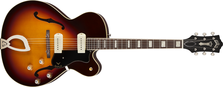 Visually - Guild X-175 Manhattan (antique Burst) (780x307), Png Download