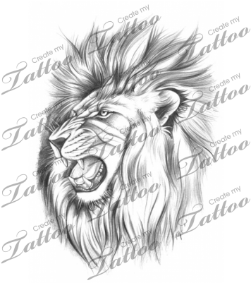 Roaring Lion Tattoo - Lion (400x400), Png Download