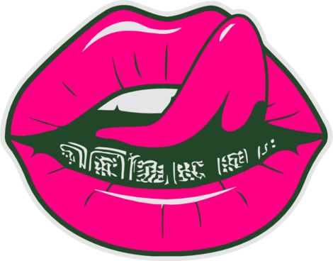 Like What You See Follow Me Dolls - Lips With Grillz Png (470x368), Png Download