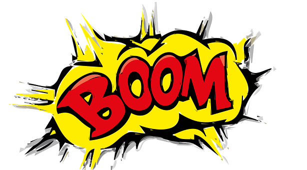 Boom Explosion Sound Detonation Explode Bo - Cotton T Shirt 99 (614x340), Png Download