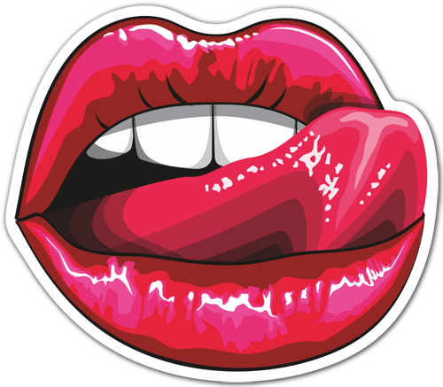 Car & Motorbike Stickers - Sexy Lips Transparent (500x437), Png Download