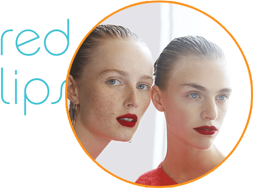 Spring Trend Red Lips - Girl (640x405), Png Download