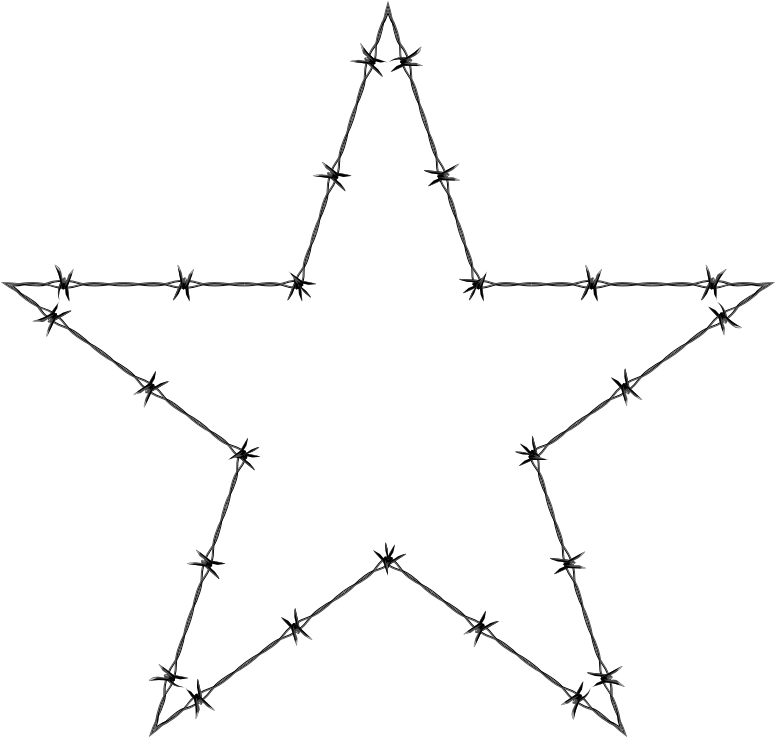 Medium Image - Star Barbed Wire Vector (776x738), Png Download