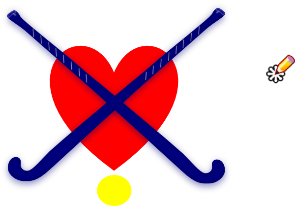 Field Hockey Stick Heart (600x418), Png Download