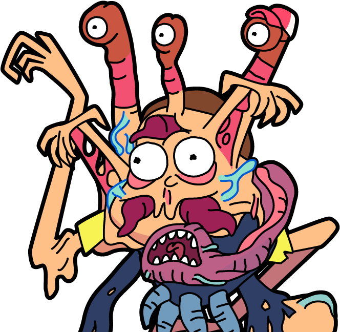 The Terrifying Cronenberg Morty - Pocket Mortys Best Morty (374x360), Png Download