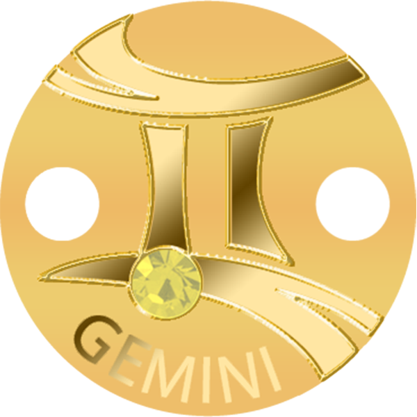 Niue 2017 5$ Zodiac Signs Pendant Gemini Proof Gold - Gold (600x600), Png Download