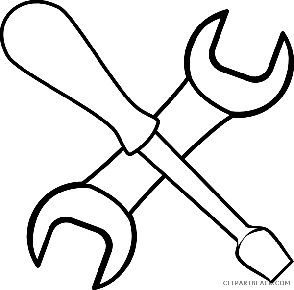 Tool Clipart Mechanic Tool - Tools Clipart Black And White (600x592), Png Download