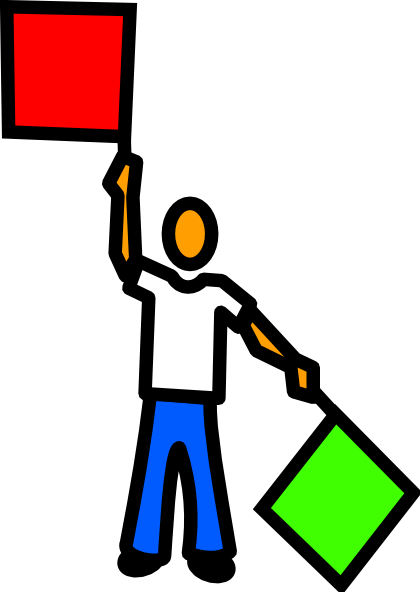 Free Vector Milovanderlinden Y Semaphore Clip Art - Red And Green Signal Flags (420x592), Png Download