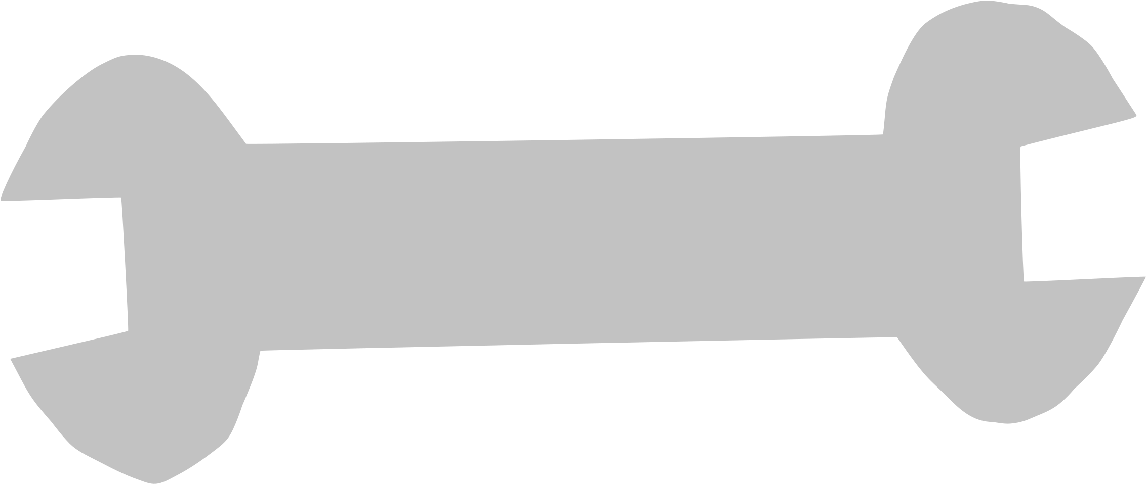 Wrench Clipart Png - Wrench Head Clipart (2400x1031), Png Download