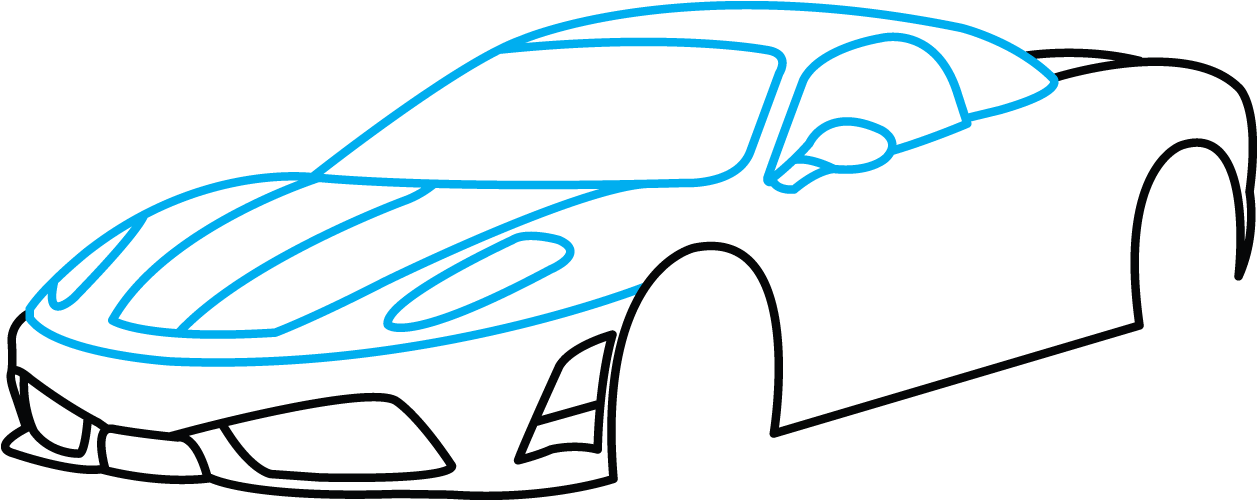 Sports Car Drawing Ferrari Mazda - Car Drawing (1280x720), Png Download