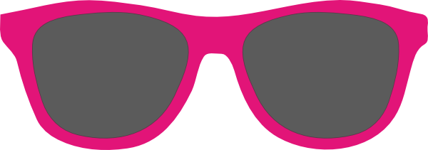Sunglasses Clipart - Pink Heart Sunglasses Clip Art (600x211), Png Download