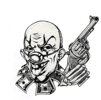 Clown And Gun Tattoo - Gun Tattoo Png (400x400), Png Download