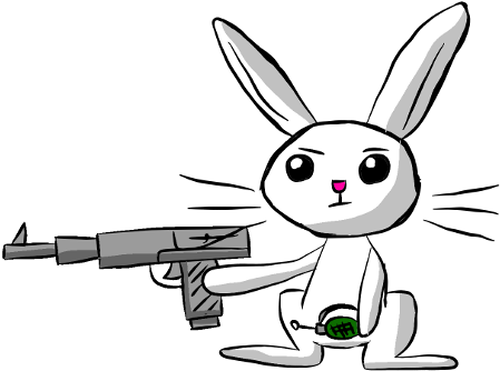 Angel Bunny, Grenade, Gun, Safe, Simple Background, - Small Bunny Transparent Background (480x371), Png Download