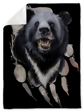Head Of A Black Bear Watercolor Painting Plush Blanket - Watercolor Painting (400x400), Png Download