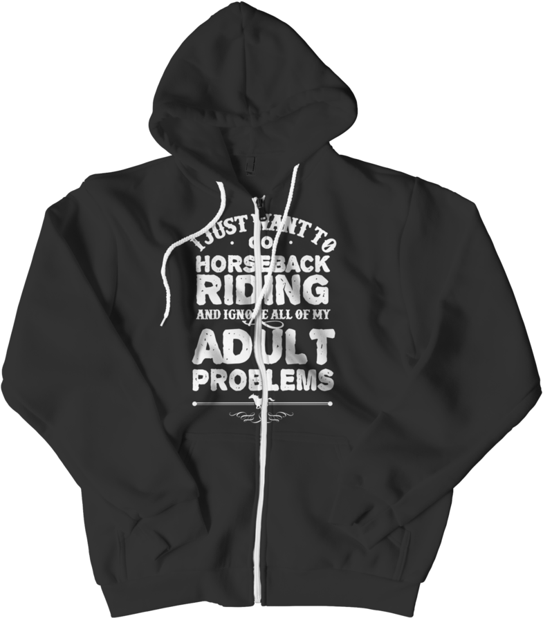 I Just Want To Go Horseback Riding And Ignore All Of - Buzo Negro Vans Hombre (900x900), Png Download