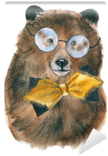 Animals Hipsters - Bear (400x400), Png Download