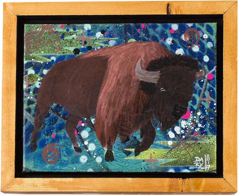 Buffalo Painting - Bison (800x800), Png Download