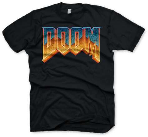 Doom Classic Logo T-shirt - T Shirt Doom (480x446), Png Download