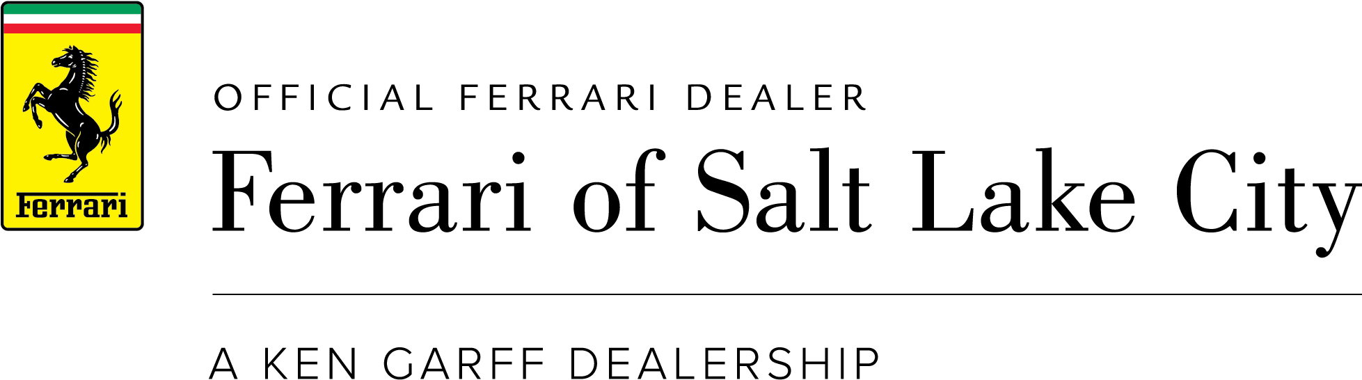 Ferrari Of Salt Lake City Ferrari Of Salt Lake City - Ferrari Logo Shirts Black (2338x741), Png Download