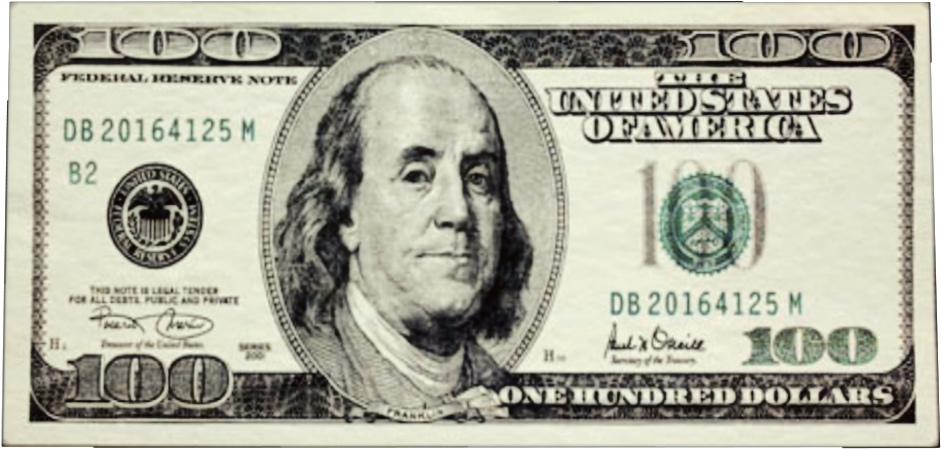 Hundred Bill Money 100dollarbill Onehundred Hundo Stack - 100 Dollar Bill With Chinese Writing (1384x1213), Png Download