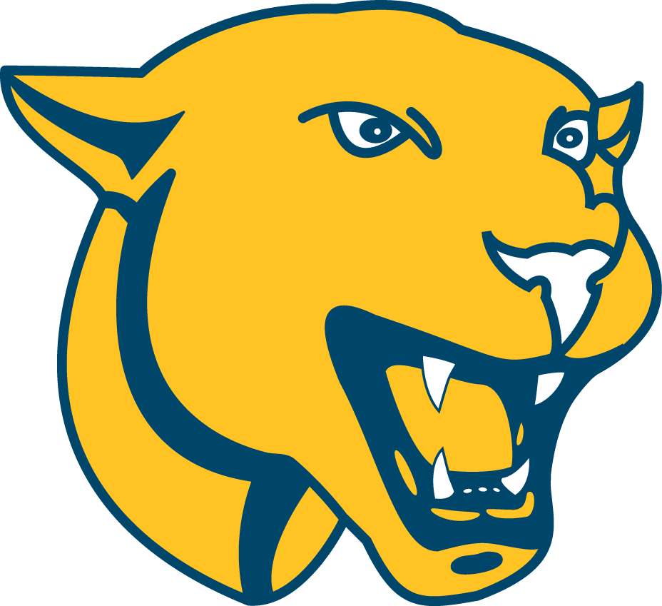 Panther Logo Blue Panther Logo - Blue And Yellow Panther Logo (928x849), Png Download